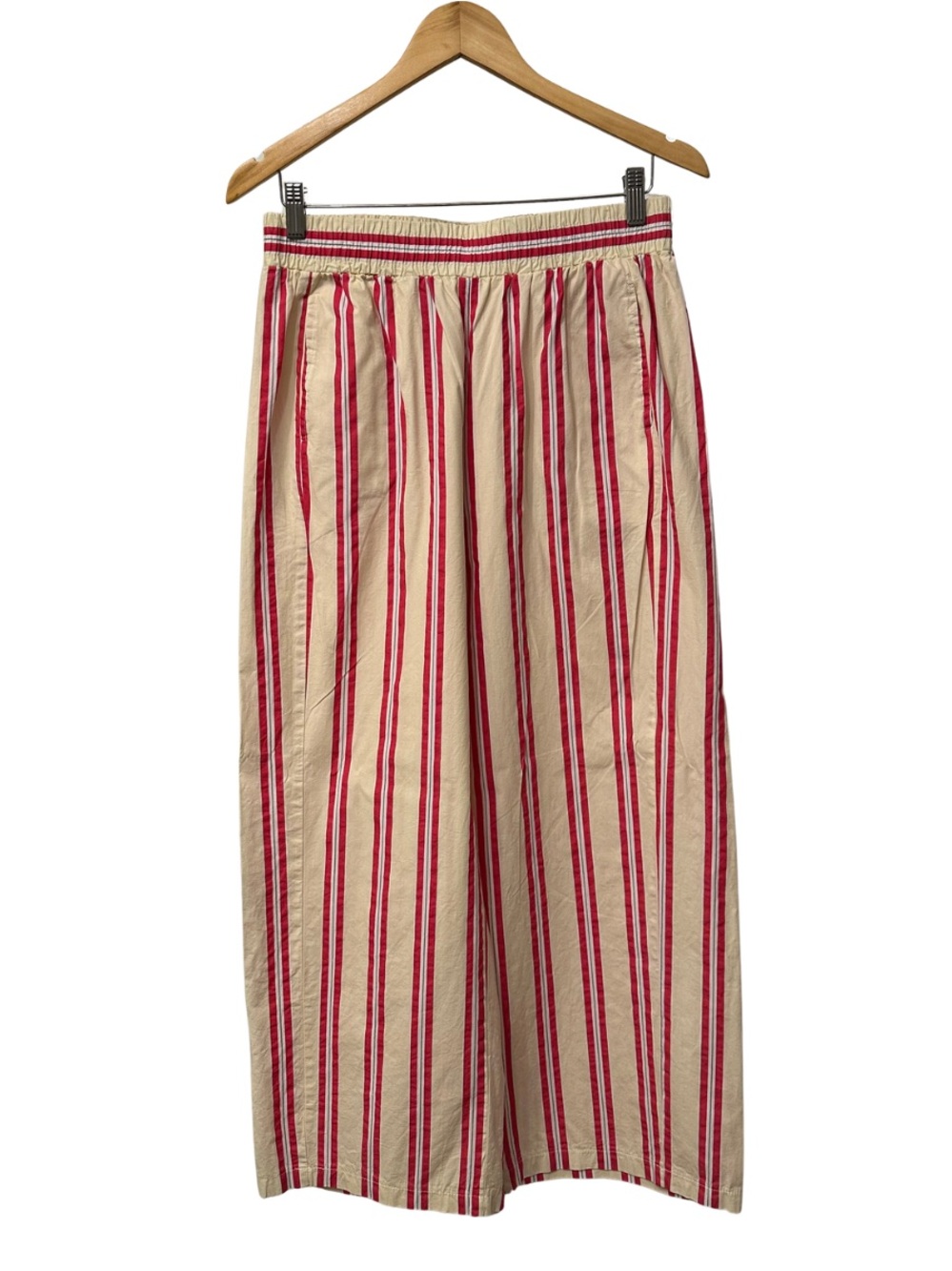 Striped Fuchsia and Cream Maxi Cotton Pants